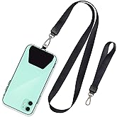SHANSHUI Phone Lanyard, Neck Strap and Wrist Tether Key Chain Holder Universal for Phone Case Anchor Fit All Smartphones-Blac