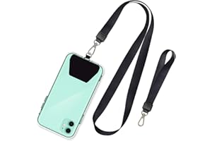 SHANSHUI Phone Lanyard, Neck Strap and Wrist Tether Key Chain Holder Universal for Phone Case Anchor Fit All Smartphones-Black