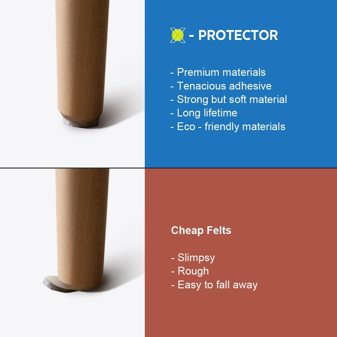 X-PROTECTOR Premium Two Colors Pack Furniture Pads 133 Piece! Felt Pads Furniture Feet Brown 106 + Beige 27 Various Sizes - Best Wood Floor Protectors. Protect Your Hardwood & Laminate Flooring - - 
