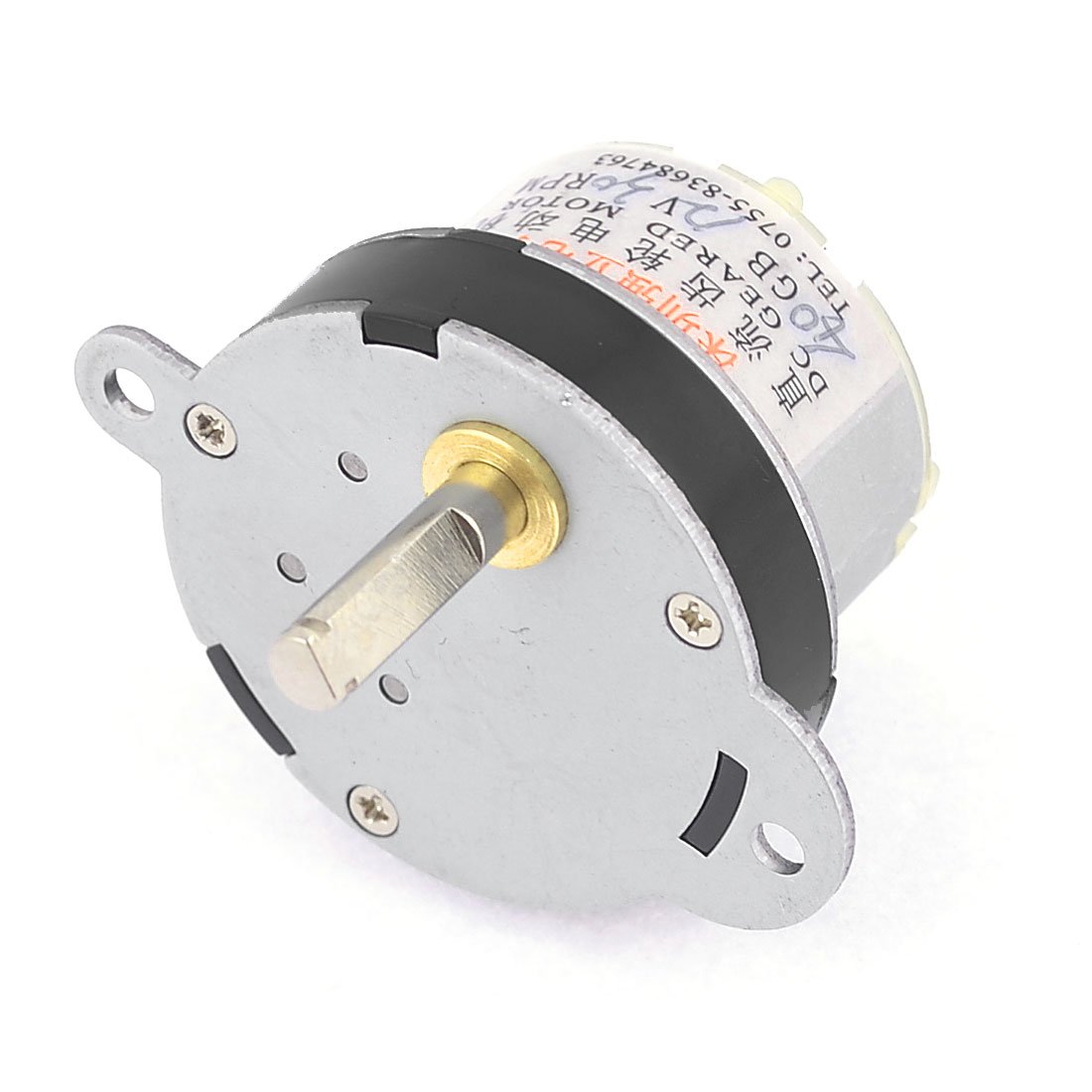 12VDC 30RPM 2 Terminals 5mm Shaft Diameter Electric Geared Motor