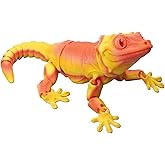 Xonery 3D Printed Articulated Gecko/Lizard Figurine, Poseable Joints, Home/Office Decor, Animal Collectible, Multi-Color Options with Bi-Color Gradients (Gradient Orange-Yellow)