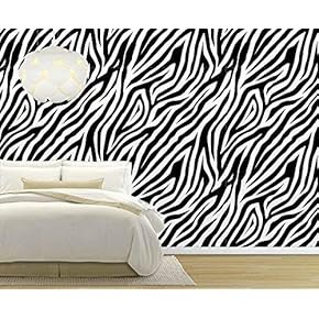 Large Wall Mural - Zebra Pattern | Self-Adhesive Vinyl Wallpaper/Removable Modern Decorating Wall Art - 66"x96"