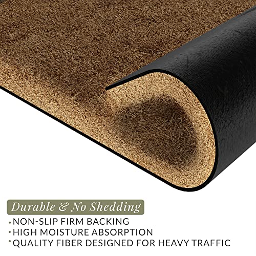 Barnyard Designs Half Moon Doormat Mat for Outdoors