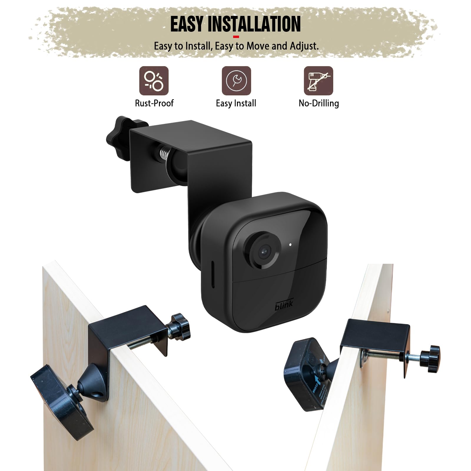 PUUUCI Door/Gutter Mount for Blink Indoor/Outdoor Camera(4th/3rd Gen) & Blink XT2/XT Camera - Blink Security Camera Mounting Accessories for Home/Apartments/Business, No Drilling, No Damage