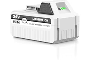 YCFSERMYO 6.0Ah 24V Replacement Battery for Sun Joe + Snow Joe iON+ 24V Power Tools, Compatible with Snow Joe iON+ Sun Joe 24BAT-LTX 24VBAT-LTW 24VBAT-LTE 24VBAT-LT 24VBAT 24VBAT-XR Battery