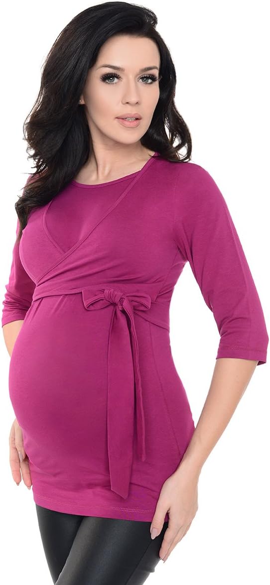 Purpless Maternity 2in1 Pregnancy Nursing Top 3/4 Sleeved Tunic Pregnant Breastfeeding Women 7735