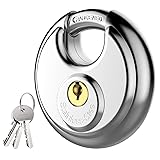 Puroma Keyed Padlock, Stainless Steel Discus Locker