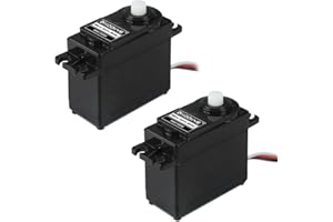 KOOKYE Mini Servo Motor Metal Gear Digital 360 Degree Continuous Rotation w/Servo Horn Set (Arm, X, Wheel, Star) for RC Car Robot Helicopter Airplane Model (2)