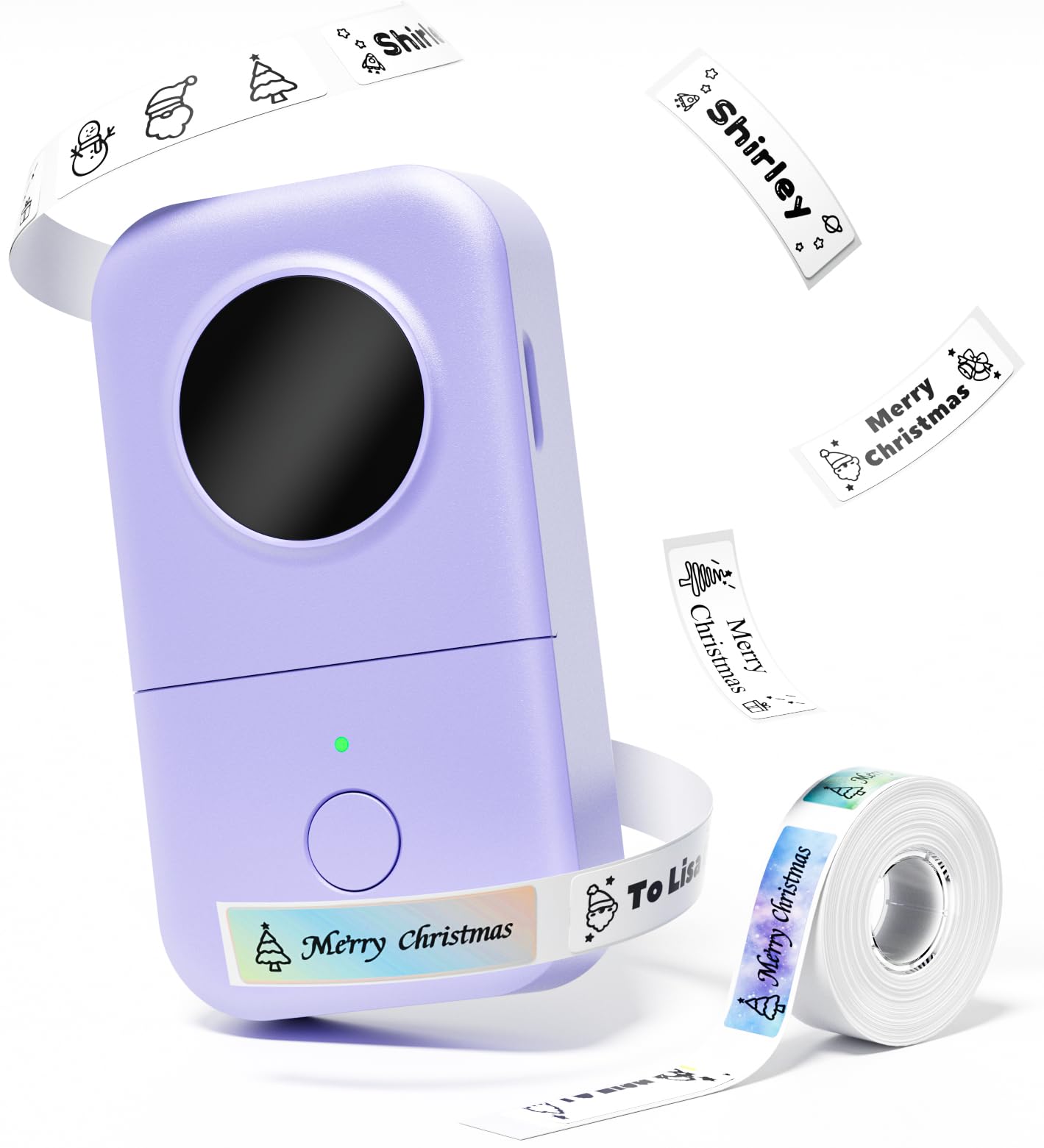 Phomemo D30 Label Maker, Bluetooth Label Maker Machine with Tape, Portable Thermal Label Printer,Sticker Printer For Home Office Kitchen Organizing - Violet — image 1