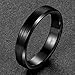 Somen Tungsten 4mm Ceramic Black Brushed Comfort Fit Wedding Ring,10