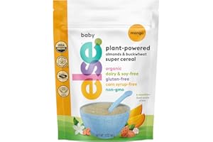 Else Nutrition Super Cereal For Babies 6 mo+, Made With Real Whole Plants for a Nutritionally Balanced meal, with gluten free carbs and plant protein (Mango, Single)