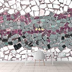 Wall Mural Realistic Rock Colorful Bricks Removable Self-Adhesive Large Wallpaper - 66x96 inches