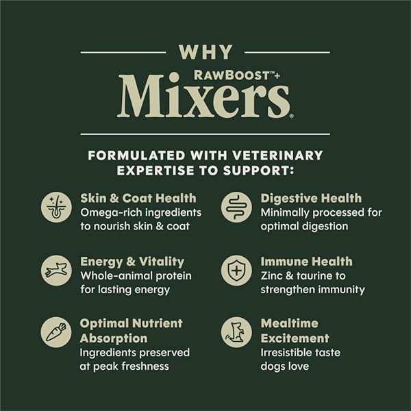 INSTINCT RAW BOOST MIXERS FREEZE DRIED DOG FOOD TOPPERS FOR DRY FOOD, GRAIN FREE DOG FOOD TOPPERS WITH CHICKEN FOR DOGS – GUT HEALTH, 12.5 OZ