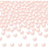 1100PCS 8mm Light Pink Pearls Beads for Centerpieces Vases, Makeup No Hole Beads to Hold Lipstick Eyeliner, Vase Filler Pearl for Table Wedding Party Decor