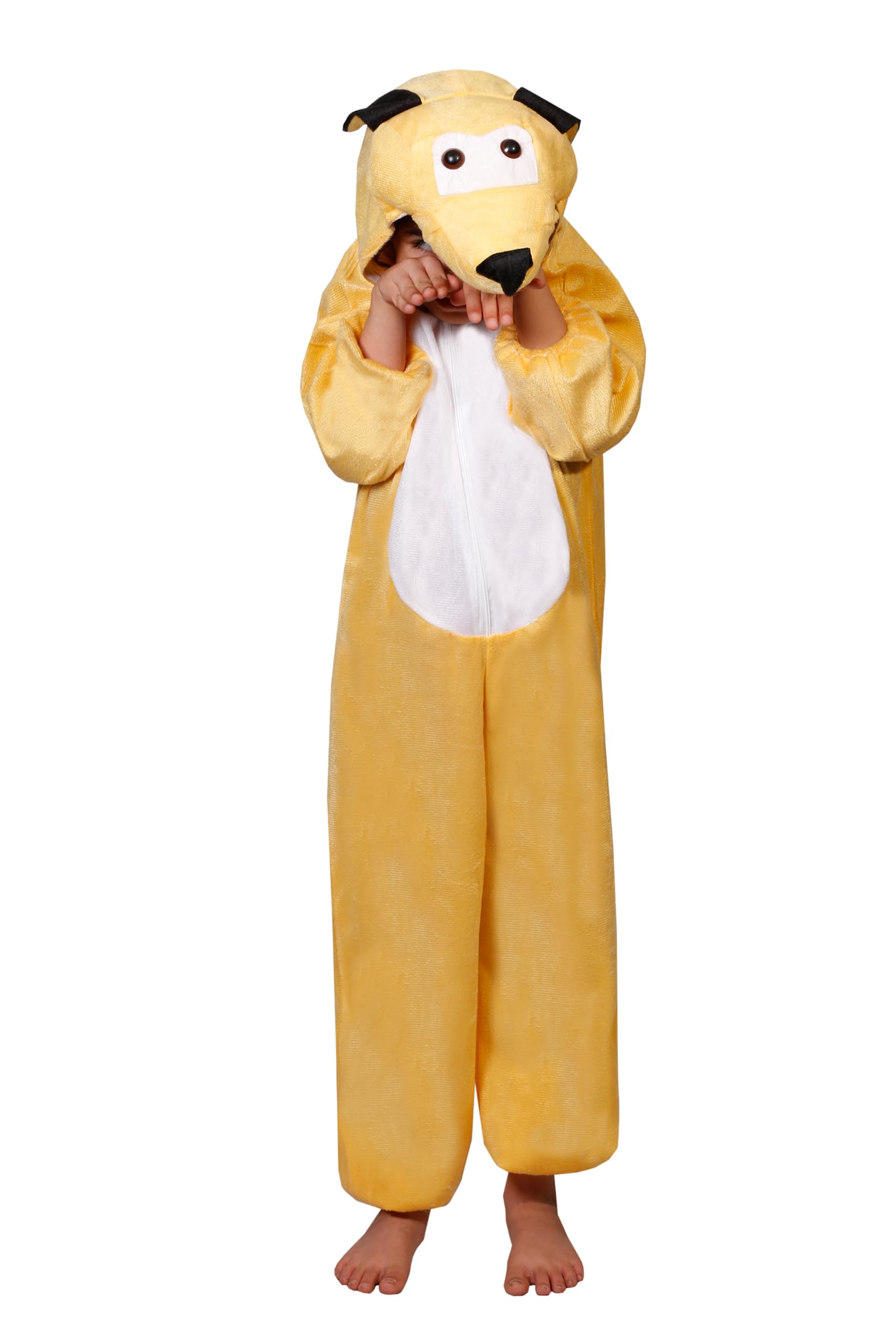 Matissa Kids Animal costumes Boys Girls Unisex Fancy Dress outfit Cosplay Children onesie (Yellow Dog, L (For kids 105-120 cm tall))