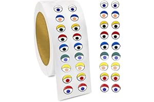 BLMHTWO 2000 Pieces Eye Stickers Large Googly Eyes Self Adhesive Stickers Labels Colorful Cartoon Wiggle Eye Stickers Eyeball Stickers for DIY Crafts Scrapbook Notebook Party Favor