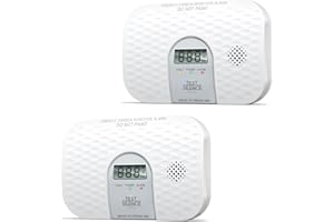 Andyssey Portable Carbon Monoxide Detectors Battery Operated - CO Detector Alarm with 5-Year Replaceable Battery & Digital Display for Home, Hotel Rooms & Travel Safety, 2 Packs