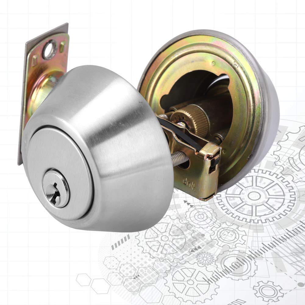 Door Cylinder, Stainless Steel Door Double Cylinder Deadbolt Lock Keyed on Both Sides for Wood Door