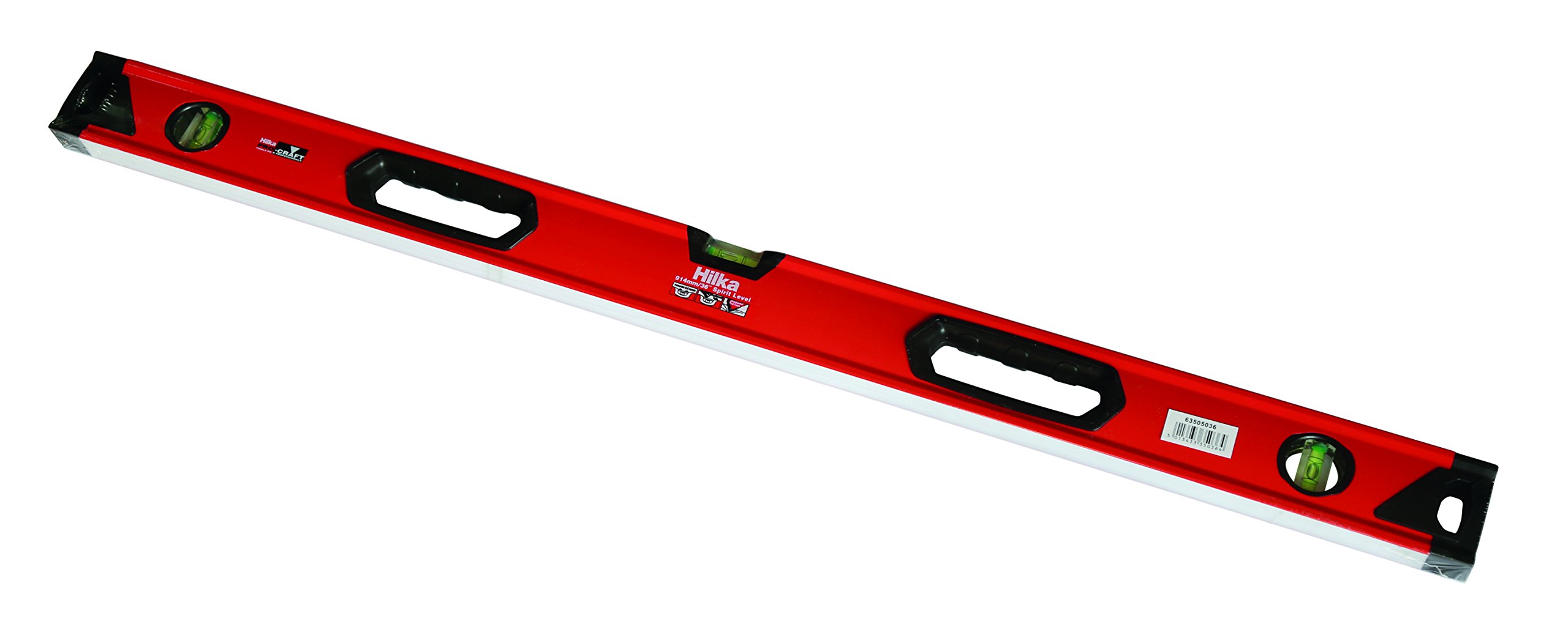 Hilka 63505036 Spirit Level PC, Red & Black, 36"