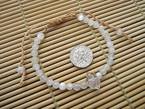 Herkimer Diamond Bracelet,Moonstone bracelet,April Birthstone,Herkimer diamond,Herkimer jewelry,herkimer diamond crystal,Herkimer Bracelet,raw herkimer diamond - 6.5,7,7.5,8,8.5