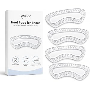 IWELA WATER Heel Grips for Women, Transparent Gel, 2 Pairs | Heel Inserts for Loose Shoes, Anti-Slip Liners for Smooth Shoe S