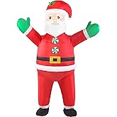 Boveco Christmas Inflatable Santa Claus Costume Adult Blow Up Costumes Red Full Body Funny Outfit Men Women Fancy Dress for Holiday Xmas Party Parade Gathering