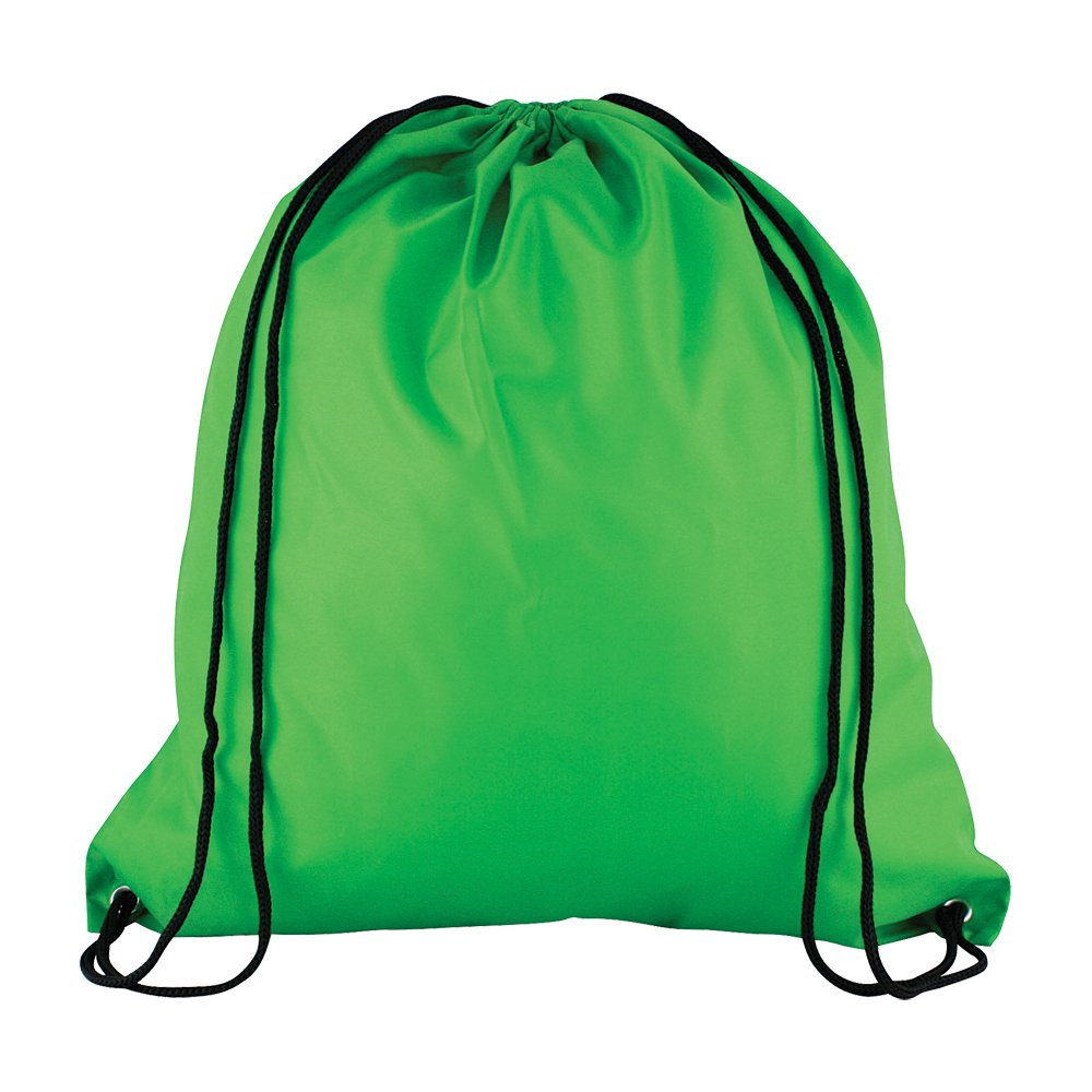 eBuyGB Unisex's Reusable Polyester Drawstring Backpack, Gym Rucksack, School Sport, PE Kit, Book Bag, 34 x 42 cm (Green)