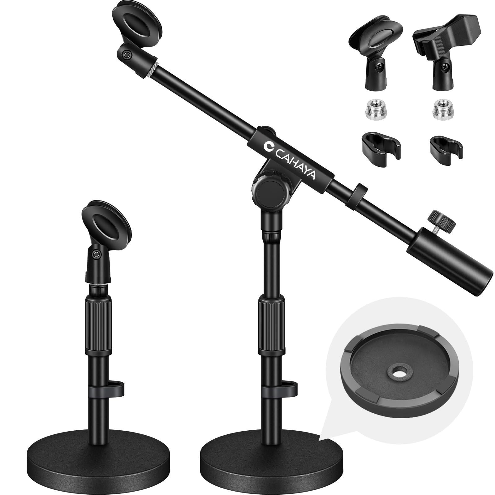 CAHAYA Desktop Microphone Stand: with 2 type clips 3/8" to 5/8" Metal Screw Adapter Space-saving CY0360, 1 unit — image 1