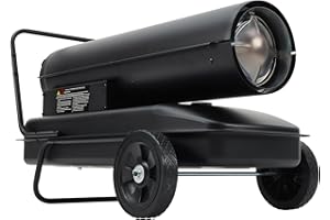 GarveeTech Forced Air Kerosene Diesel Heater, 175000 BTUs Kerosene Space Forced Heater w/Thermostat, 13.5 gal Tank, Wheels & Handle, for Construction Sites, Warehouses, Workshops, 120v/60Hz