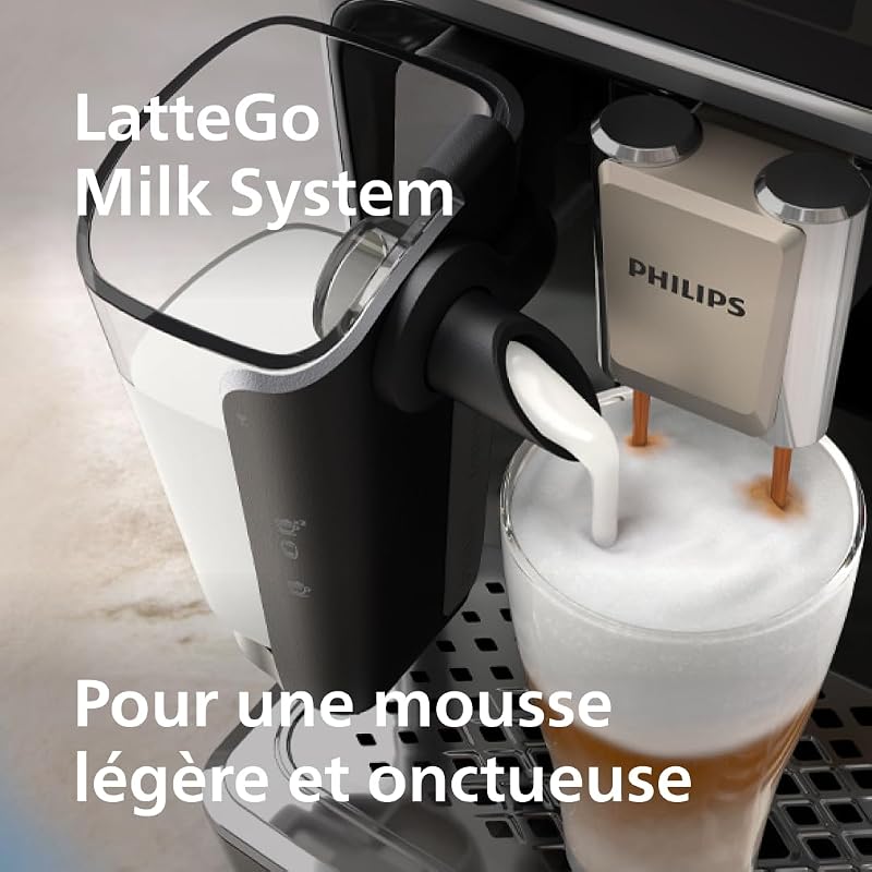 machine à café grain 5400, 12 boissons, carafe LatteGo, Noir