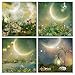 QTESPEII- Modern Decor Stretched and Framed Giclee Prints Artwork Fantasy Fairy Tale Pictures Paintings on Canvas Wall Art for Nursery Kids' Bedroom Home Decorations Set of 4, 12 by 12 Inch