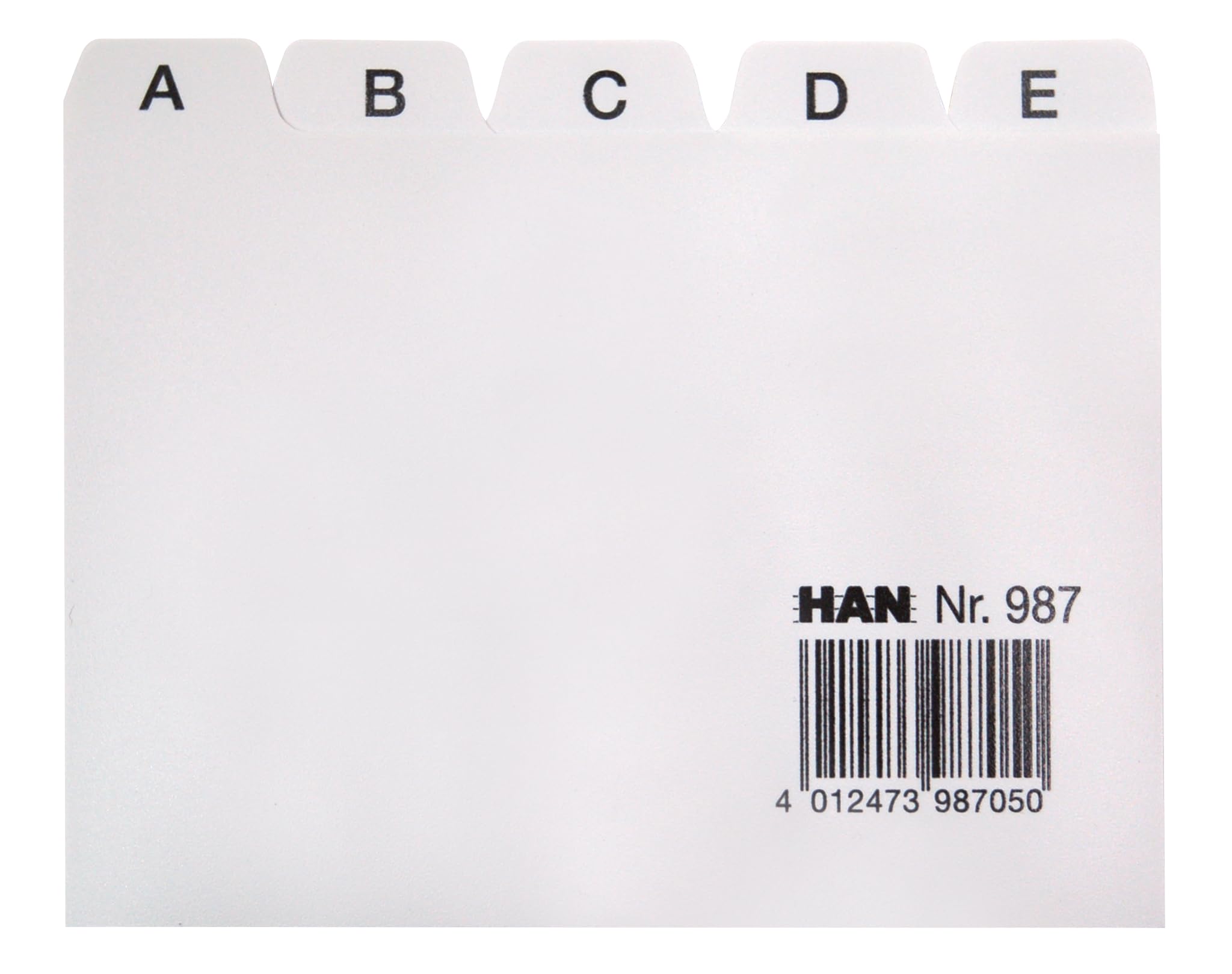 HAN 987, Tab A - Z, A7 landscape, 25 pcs. Guide cards for card index boxes and trays, grey