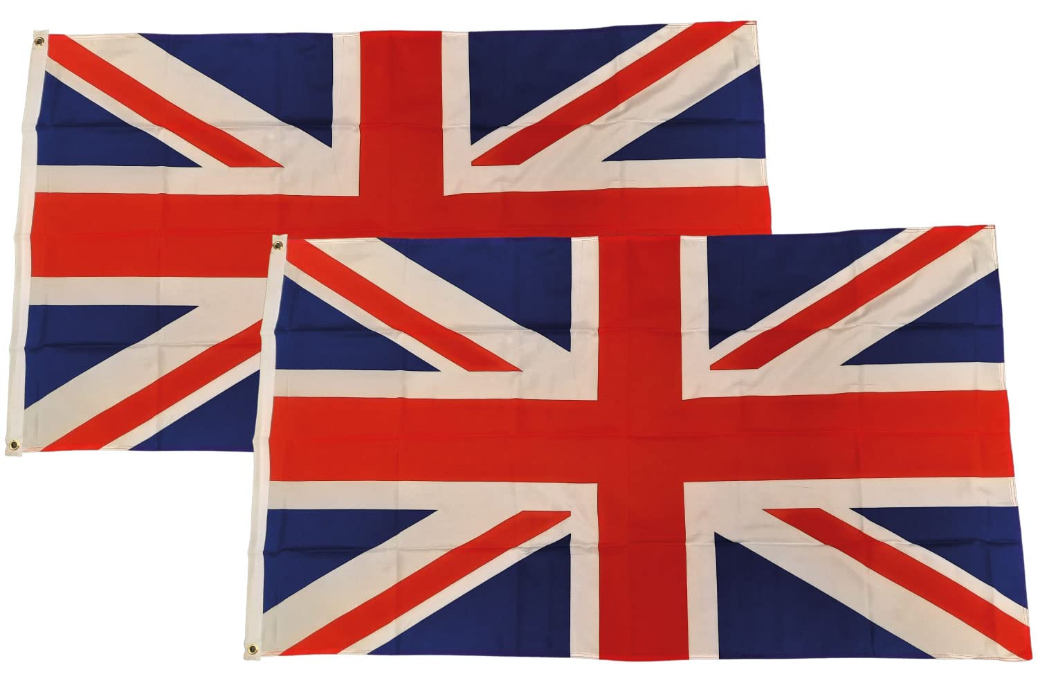 NWFlags 2 x Union Jack Flags 3ft x 2ft | 75d Polyester two 3x2 Union Flags | For Flagpoles