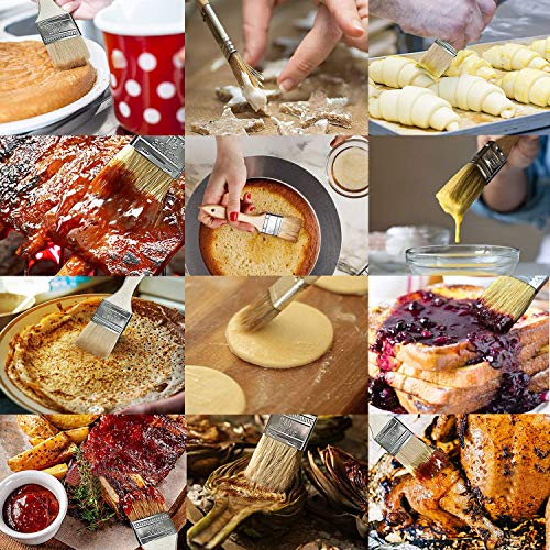 Pastry Brush Bench Scraper Set, Stainless Steel Dough Cutter, Natural