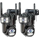 Security Cameras Outdoor Wifi,5G/2.4G Cameras for Home Security with Dual Lens,Motion tracking,Night Vision,24/7 continous record,Work With NVR/DVR Surveillance System,Weather Proof,SD/Cloud Storage