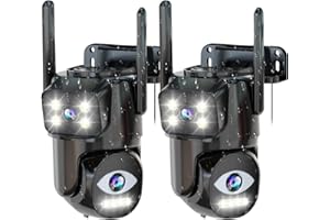 LETSCEE Security Cameras Outdoor Wifi,5G/2.4G Cameras for Home Security with Dual Lens,Motion tracking,Night Vision,24/7 continous record,Work With NVR/DVR Surveillance System,Weather Proof,SD/Cloud Storage