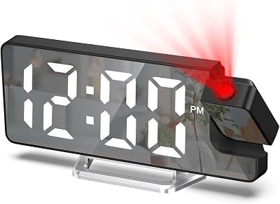 Ankilo Projection Alarm Clock Bedroom Ceiling Large LED Display Temperature