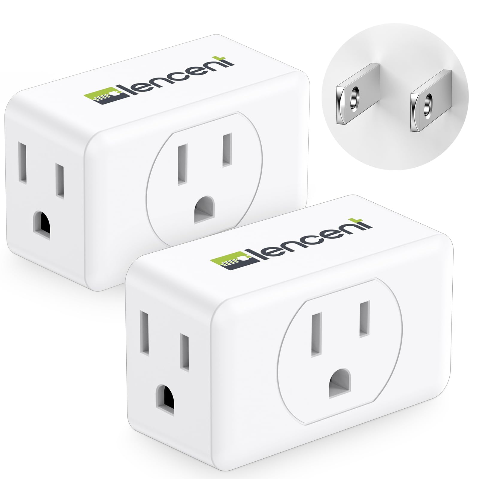 Photo 1 of LENCENT 3 Prong to 2 Prong Adapter, Plug Extender, Wall Plug Splitter with 3 AC Outlets, Travel Power Adaptor for US to Japan Japanese Philippines-Type A, Cruise Ship Approved, 1875W Max, 2 Pack