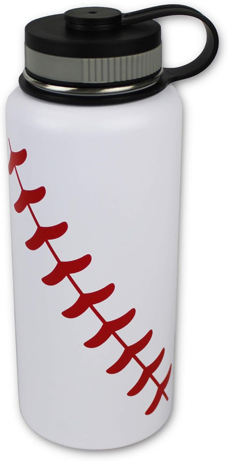 Urbanifi Water Bottle Baseball Softball 32 oz Gift for Mom Men Kids Flask Sports