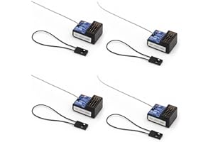 TMRCHOBBY Flysky FS-BS6 6 Channels RC Receiver with Gyro Stabilization System for Flysky FS-GT5 Remote Controller Radio AFHDS2A System Transmitter RC Car (4pcs fs-bs6 Receiver)