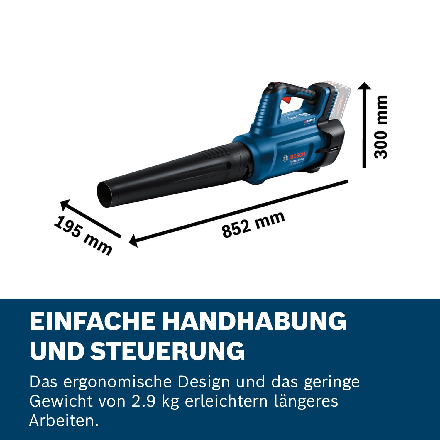 Bosch Professional 18V System Akku-Gebläse GBL 18V-750 (Volumenstrom von 780 m³/h, Luftgeschwindigkeit von bis zu 198 km/h, variable Drehzahl) 6