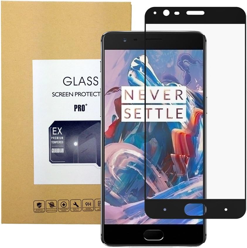 Full Body Cover 9H Tempered Glass Screen Protector for Oneplus 3 A3000, Premium Grade 9H, [ZEPOTEK Anti Scratch, Black Edge, Reducing Fingerprint, Screen Protector for Oneplus Three