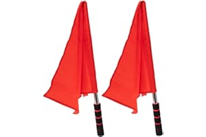 Referee Flags - Hand Cranked Red Flag,Ref Equipment | for Football Soccer Volleyball Field Game Referee Judge