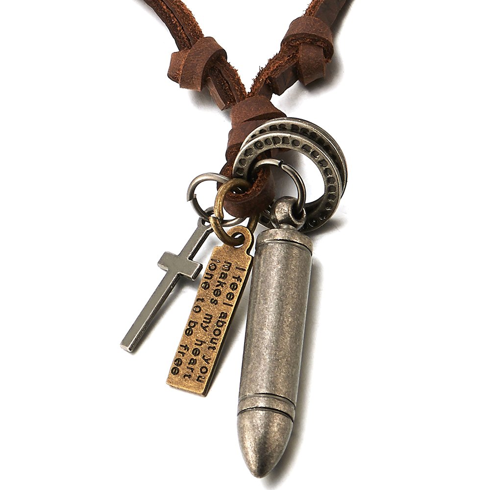 Buy COOLSTEELANDBEYONDVintage Ball Cross Pendant Necklace for Men Boys