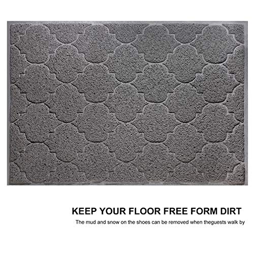 Front Door Mat,Inside or Outside Entryway Front Door Welcome Mat,Large Size 36x24 Inches Boot Scraper,Easy to Clean,Phthalate and BPA Free,Waterproof,Non Slip,Durable,Catches Dust and Snow. (Black)
