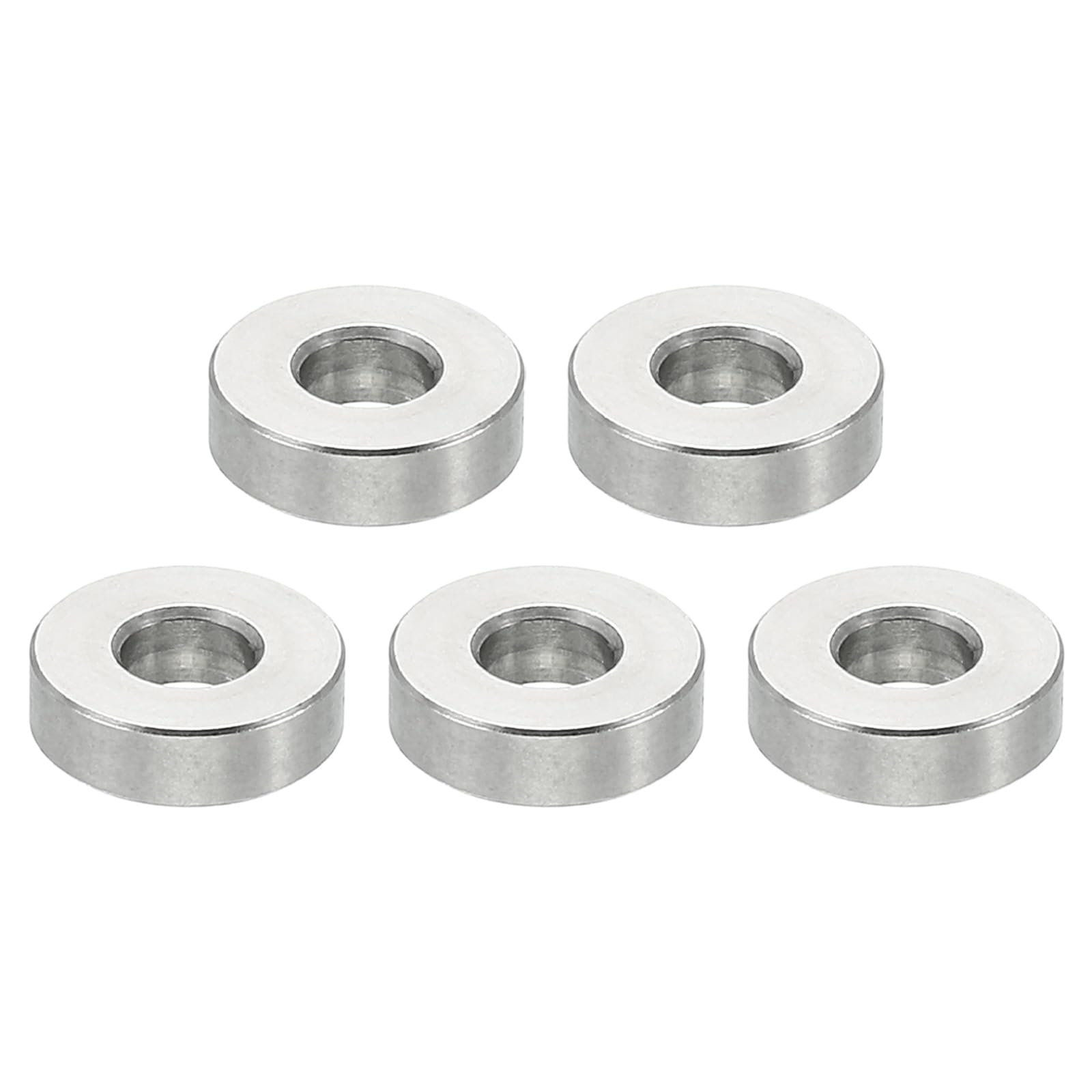 PATIKIL M4 Stainless Steel Spacers, 5 Pcs Metal Spacer Stainless Steel 4.2mm ID x 10mm OD x 3mm L Stainless Steel Spacers Screw Standoff Round for 5/32inch or M4 Screw Bolts