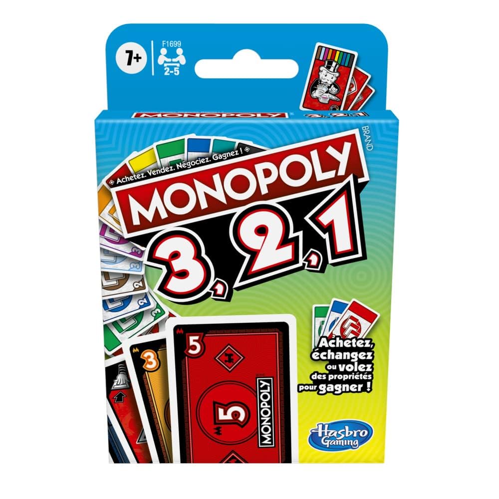 Monopoly Bid Game, Quick-Playing Card Game For 4 Players, Game For Families And Kids Ages 7 And Up