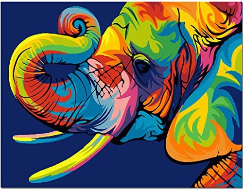 DIY Oil Painting by Number Kit 16 x 20 Inch for Adult/Children,DIY Wall Decor Ingenious Decorations Gifts Idea Colorful Animals