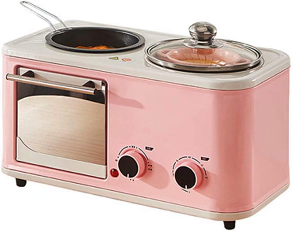 WLP Electric 3 in 1 Household Breakfast Machine Mini Bread Toaster Baking Oven Omelette Fry Pan Hot Pot Boiler Food Steamer
