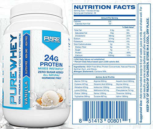 image for Grass Fed Whey Protein Powder | Vanilla 2lb Whey from Grass Fed Califo